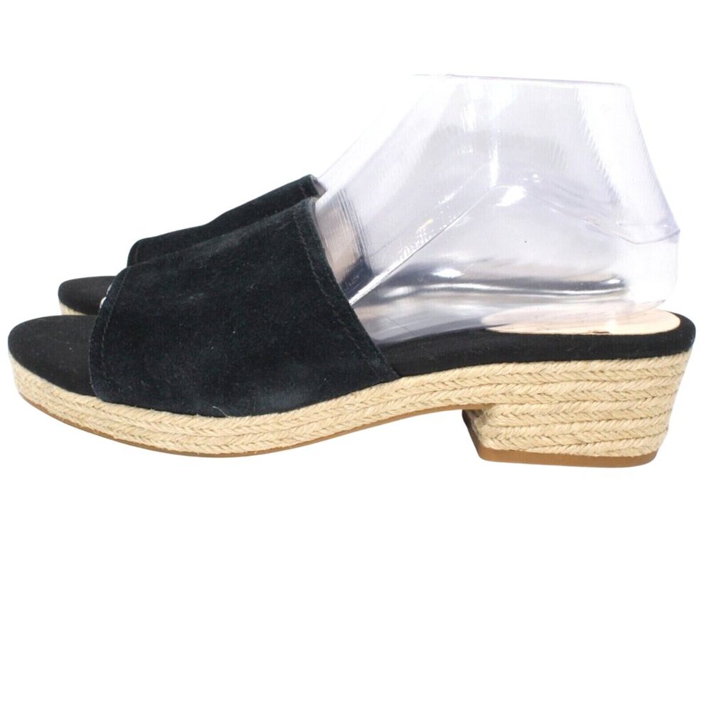 Cole Haan Sandals Womens 9.5 Giselle Espadrille Slide Black Suede Mule W10016 - Picture 6 of 12
